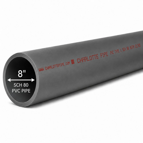 Schedule pvc pipe - 8", |